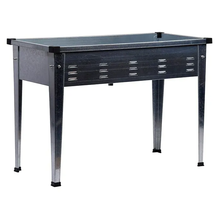 Dobar Hochbeet - 101 x 44 x 71,5 cm, Edelstahl, Silber - Rechte Seitenansicht