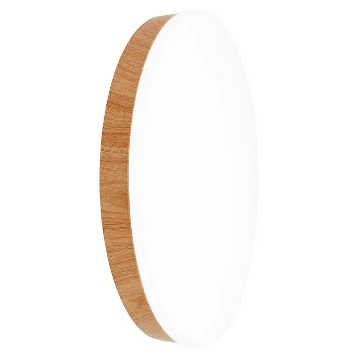 Luceco Plafón LED redondo Baño y cocina - 15 W, Ø x Al: 30 x 6,3 cm, Madera, Blanco frío - Vista angular
