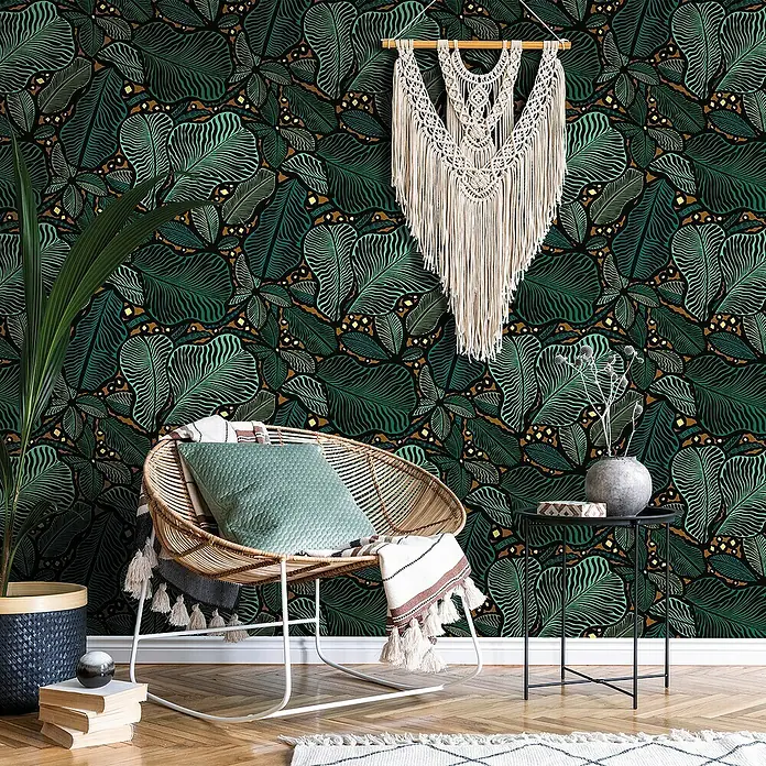 Papel pintado Trópico Verde - Trópico verde, An x Al: 0,53 x 10 m - Foto ambiente