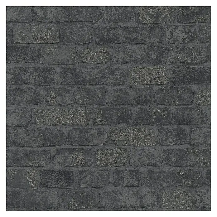 Papel pintado Ladrillo negro - Ladrillo arena negro, An x Al: 0,53 x 10 m - Vista superior