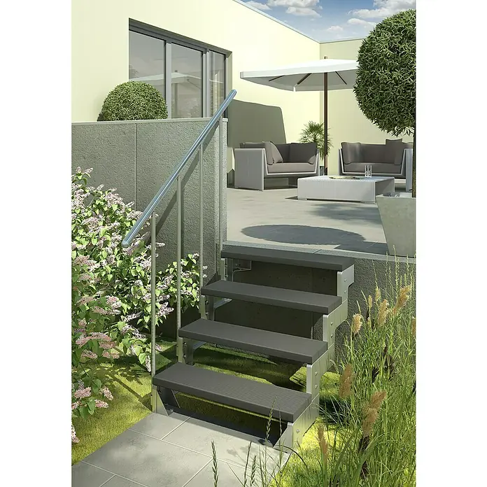 Sogem Escalera exterior Gardentop - Altura de planta: 72 cm - 110 cm, Número de escalones: 5 uds. - Foto ambiente