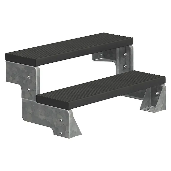Sogem Escalera exterior Gardentop - Altura de planta: 36 cm - 66 cm, Número de escalones: 3 uds. - Vista angular