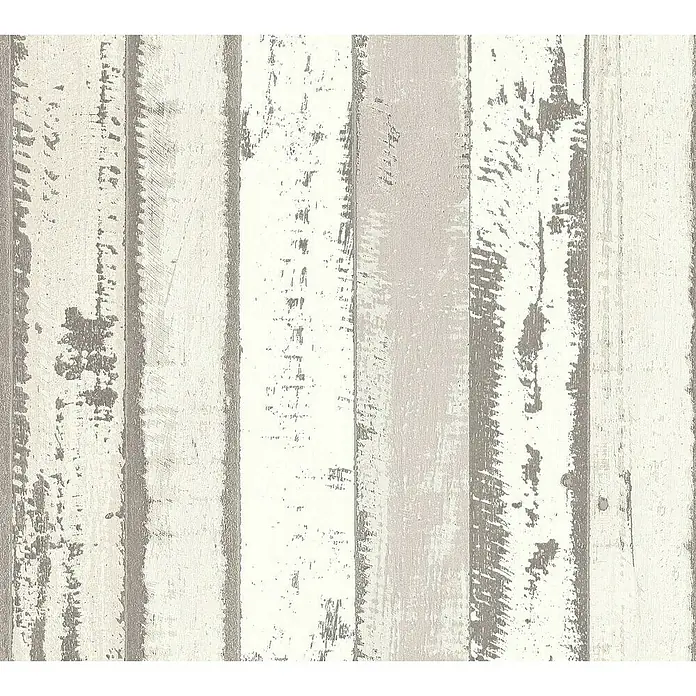 AS Creation Authentic Walls Vliestapete - Grau/Weiß, Holzoptik, 10,05 x 0,53 m - Detailaufnahme