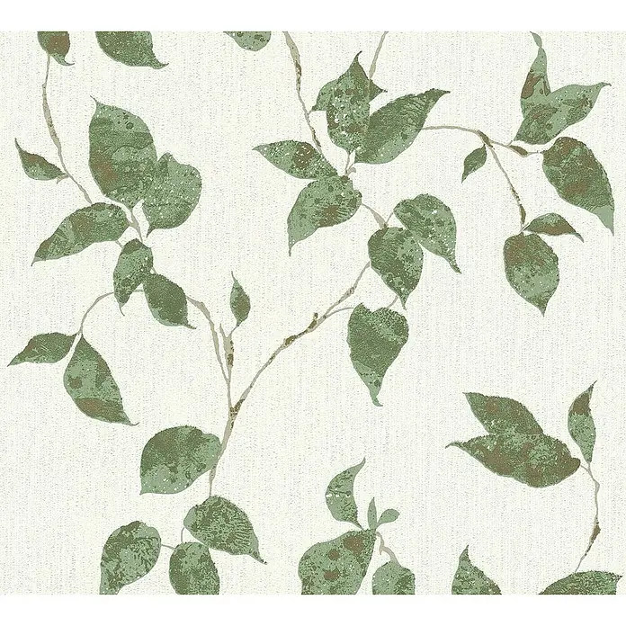 AS Creation Flavour Vliestapete Blumenranke - Grün, Floral, 10,05 x 0,53 m - Detailaufnahme