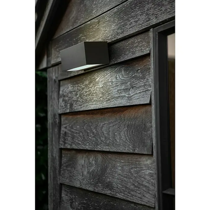Lutec Aplique exterior LED Gemini - 10,5 W, 14 x 9 x 6,5 cm, Antracita, IP54 - Foto ambiente