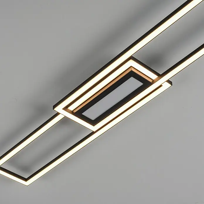 LeuchtenDirekt LED-Deckenleuchte Asmin - 48 W, L x B x H: 95 x 17,5 x 5 cm, Schwarz - Detailaufnahme