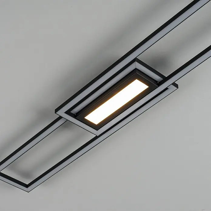 LeuchtenDirekt LED-Deckenleuchte Asmin - 48 W, L x B x H: 95 x 17,5 x 5 cm, Schwarz - Detailaufnahme