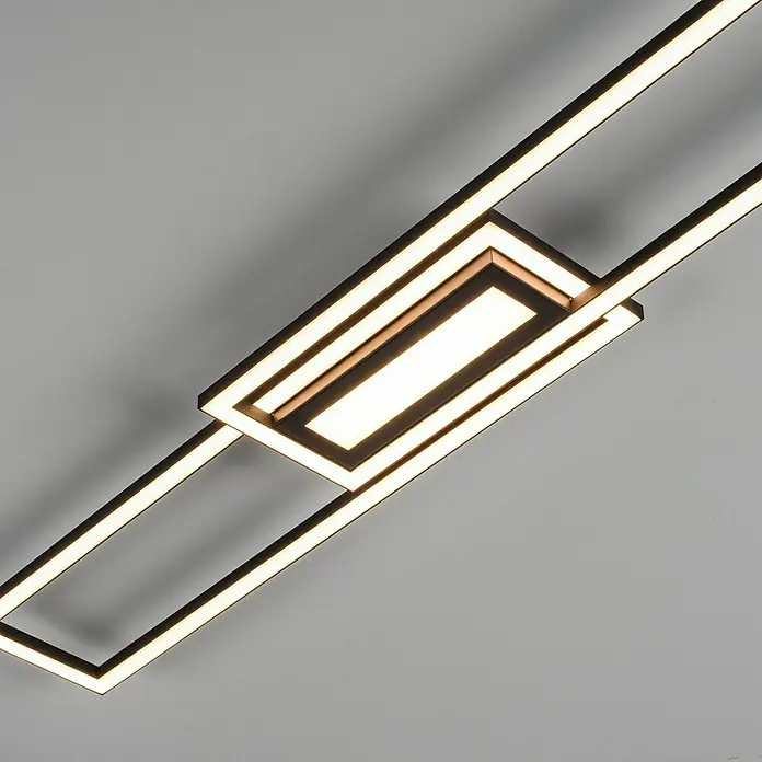 LeuchtenDirekt LED-Deckenleuchte Asmin - 48 W, L x B x H: 95 x 17,5 x 5 cm, Schwarz - Detailaufnahme