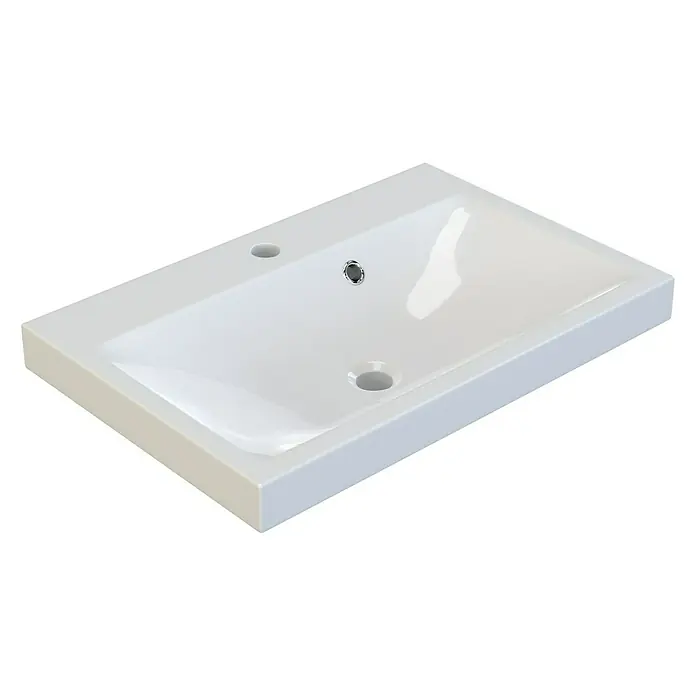 Camargue Espacio Ugradbeni umivaonik Olex - 60 x 40 cm, Mineralni lijev, Bijele boje - Pogled sprijeda