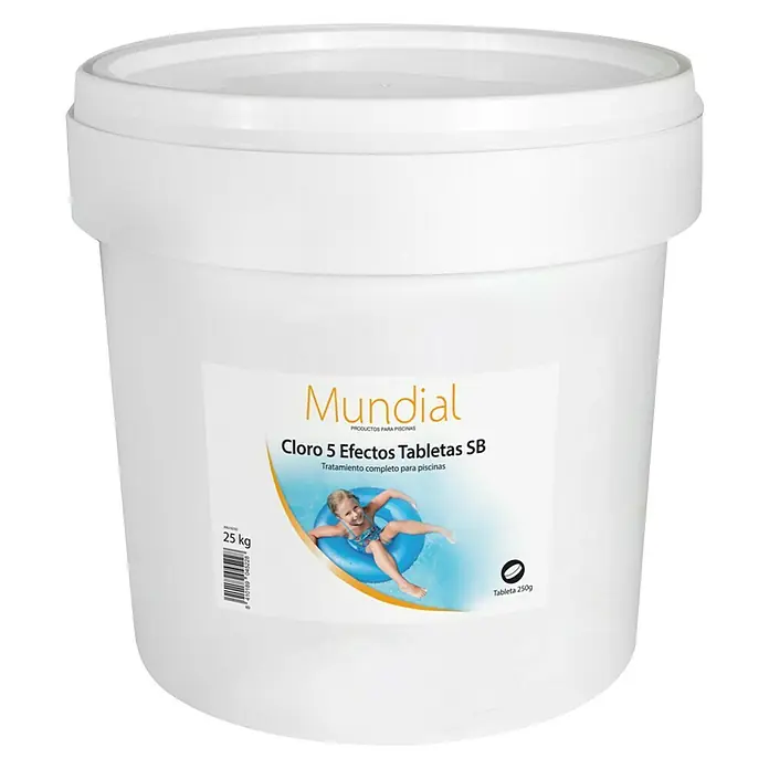 Mundial Tabletas multifunción 5 efectos - Apto para: Piscinas, 25 kg - Vista frontal