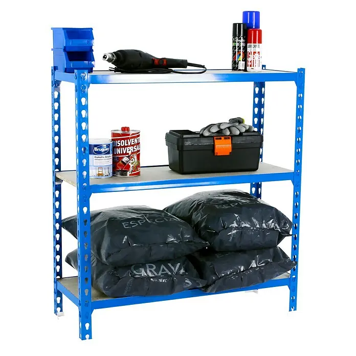 Simonrack Maderclick Estantería metálica Mini - L x An x Al: 50 x 80 x 90 cm, Capacidad de carga: 150 kg/balda, Número de baldas: 3 ud., Azul