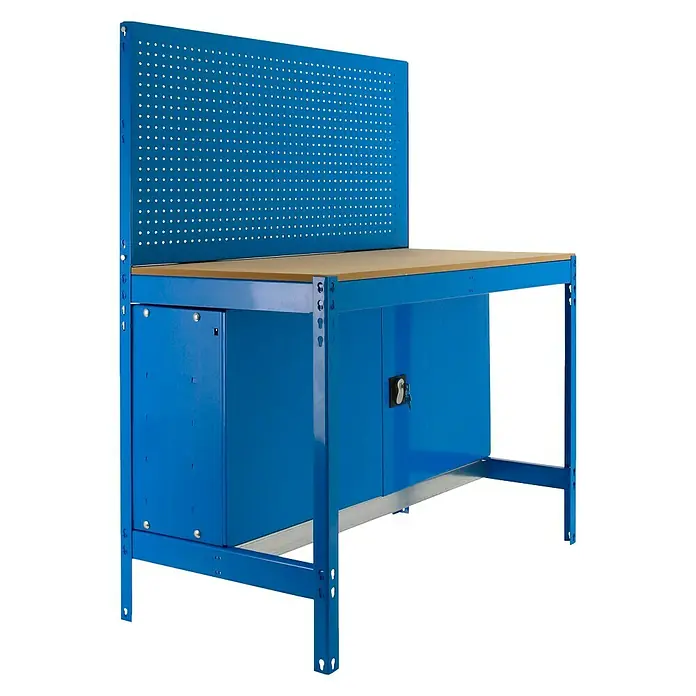 Simonrack Simonwork Banco de trabajo BT2 Locker - L x An x Al: 61 x 91 x 144,5 cm, Armario con cerradura, Azul