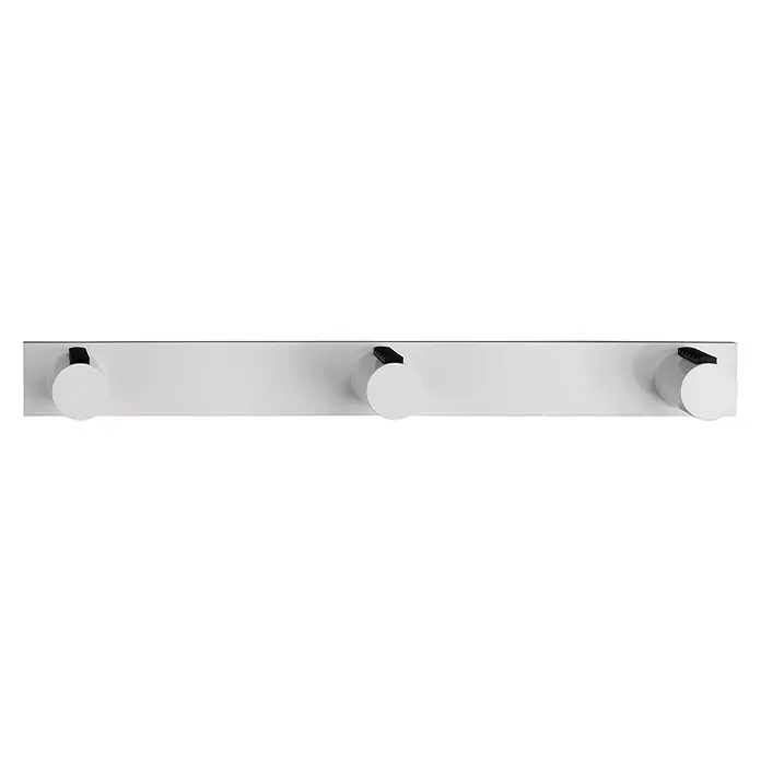 Inofix Perchero 3089 - L x An x Al: 38,6 x 4 x 5,5 cm, Número de ganchos: 3 ud., Blanco