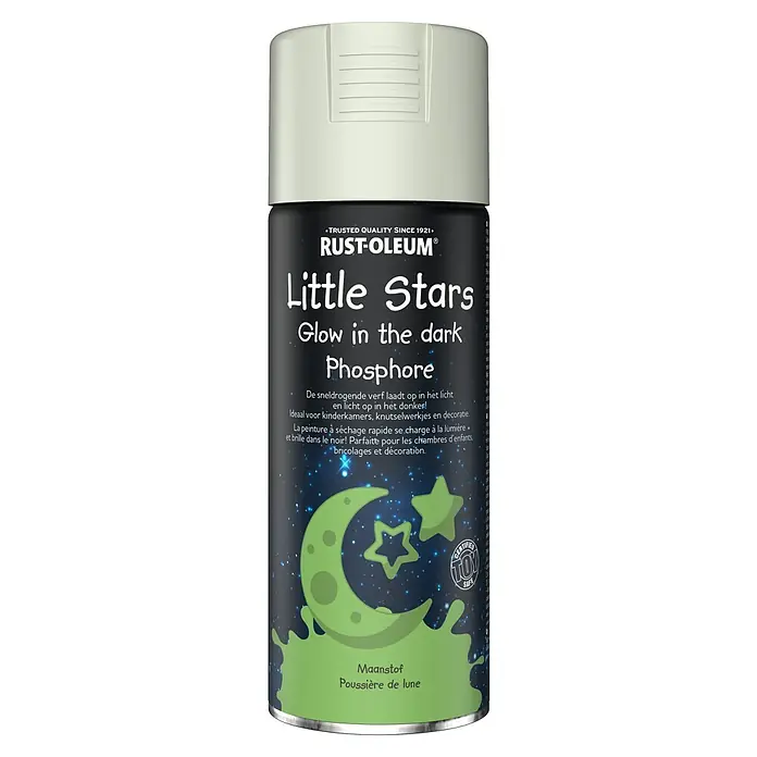 Rust-Oleum Little Stars Lakspray Glow in the dark - Mat, 400 ml, Maanstof - Vooraanzicht