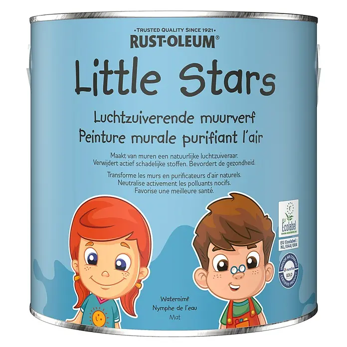 Rust-Oleum Little Stars Muurverf Luchtzuiverend - Waternimf, 2,5 l, Extra mat - Vooraanzicht