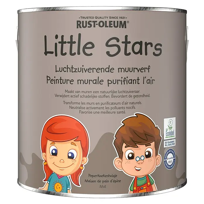 Rust-Oleum Little Stars Muurverf Luchtzuiverend - Peperkoekenhuisje, 2,5 l, Extra mat - Vooraanzicht