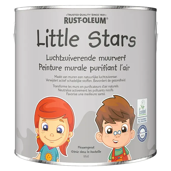 Rust-Oleum Little Stars Muurverf Luchtzuiverend - Flessengeest, 2,5 l, Extra mat - Vooraanzicht