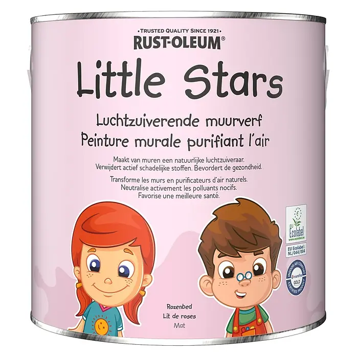 Rust-Oleum Little Stars Muurverf Luchtzuiverend - Rozenbed, 2,5 l, Extra mat - Vooraanzicht