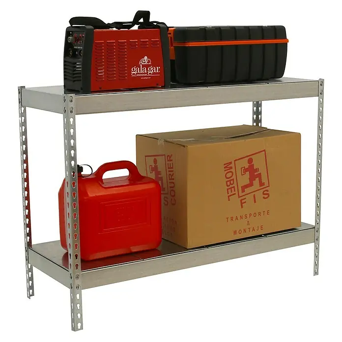Simonrack Ecoforte Estructura de estantería Metal - L x An x Al: 75 x 120 x 90 cm, Capacidad de carga: 400 kg/balda, Número de baldas: 2 ud., Galvanizado