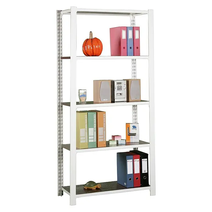 Simonrack Simonoffice Estantería para archivadores Officlick Wood Inicial - L x An x Al: 30 x 90 x 210 cm, Capacidad de carga: 200 kg/balda, Número de baldas: 5 ud., Blanco/Wengué