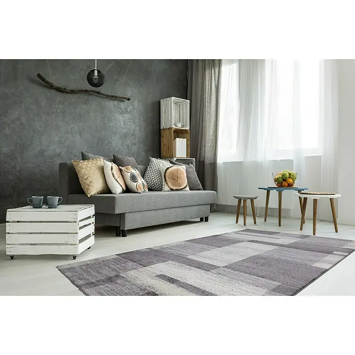 Kurzflorteppich 501 - Silber, 170 x 120 cm, 100 % Polypropylen (Flor) - Stimmungsaufnahme