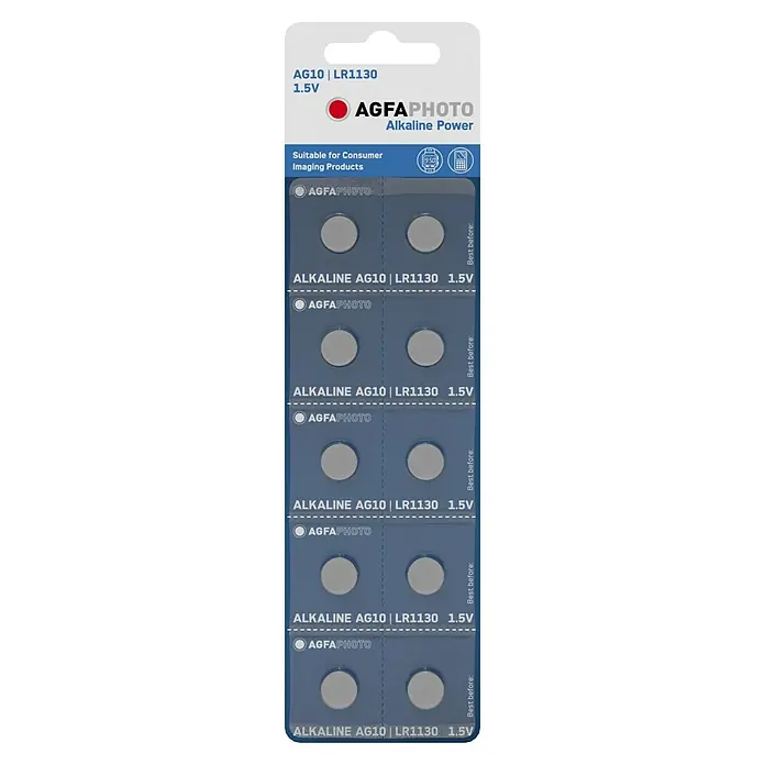 Knopfzelle - LR1130, SR54, 1,5 V, 10 Stk. - Vorderansicht