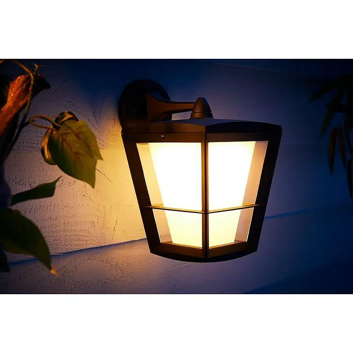 Philips Hue LED-Außenwandleuchte White & Color Ambiance Econic Laternenform - 15 W, 24,4 x 19,4 x 31,2 cm, Schwarz, IP44