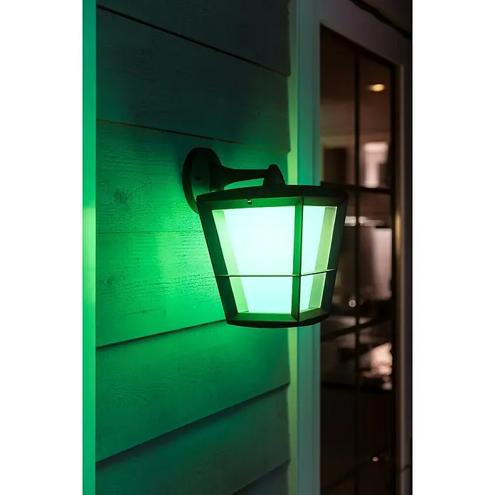 Philips Hue LED-Außenwandleuchte White & Color Ambiance Econic Laternenform - 15 W, 24,4 x 19,4 x 31,2 cm, Schwarz, IP44