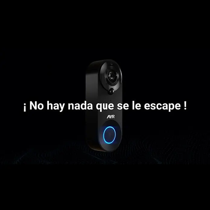 AYR Timbre con cámara Ding Dong - Negro, 1.280 x 720 píxeles (HD) - ding_dong el timbre inteligente de AYR