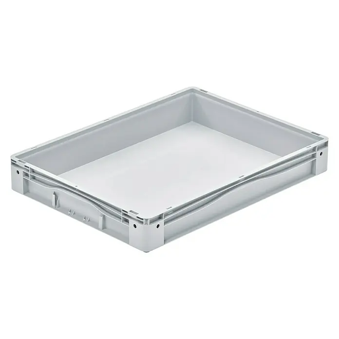 Surplus Systems Eurobox - L x B x H: 80 x 60 x 12 cm, Kunststoff, Grau - Linke Seitenansicht