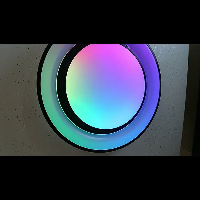 Globo Plafón LED redondo Rainbow - 40 W, Ø x Al: 49 x 7,5 cm, Blanco, RGB - Globo Lighting Efecto arcoíris  