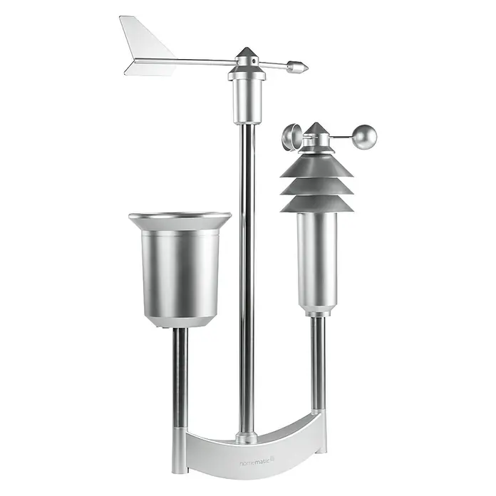 Homematic IP Funk-Wettersensor Pro - Batteriebetrieben, 15 x 40 x 65 cm, Edelstahl - Rechte Seitenansicht