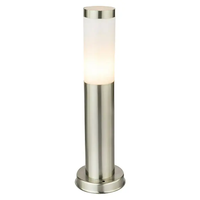 Globo Boston Baliza exterior 45 - 60 W, L x An x Al: 12,7 x 12,7 x 45 cm, Plateado, IP44 - Vista frontal