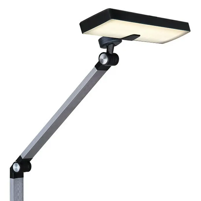Globo Lámpara de sobremesa LED Dally - 10 W, L x An x Al: 40 x 27 x 82 cm, Aluminio cepillado , Blanco satinado, Blanco frío - Primer plano