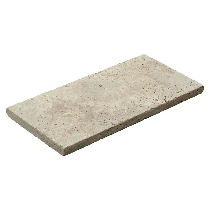Naturstein - Platte Tumbled Classic - L x B x H: 40 x 30 x 3 cm, Travertin - Diagonale Ansicht