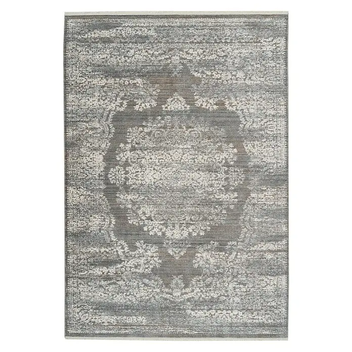 Kayoom Kurzflorteppich Baroque - Braun, 170 x 120 cm, 100 % Polyester - Ansicht von oben