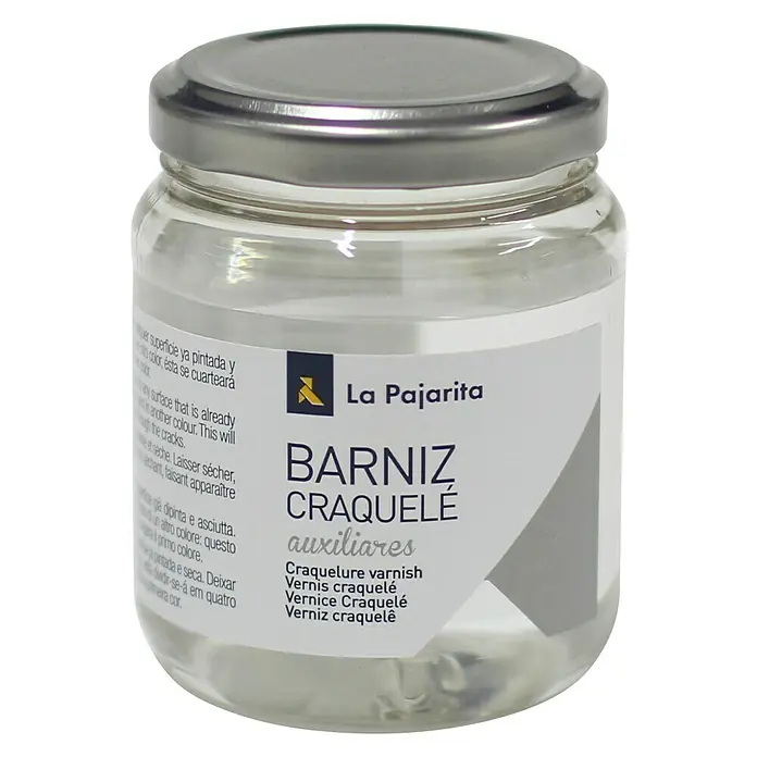 La Pajarita Barniz Craquelé - Incoloro, 175 ml, Al agua - Vista frontal