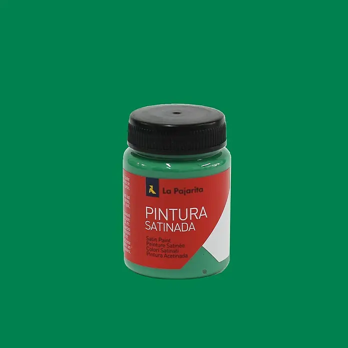 La Pajarita Pintura satinada - Verde vivo, 75 ml, Satinado - Primer plano