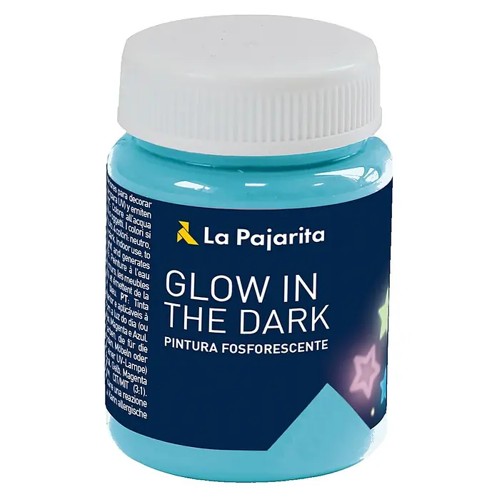 La Pajarita Pintura Fosforescente - Azul, 75 ml, Brillante - Vista frontal