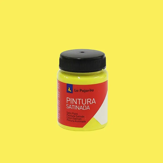 La Pajarita Pintura satinada - Amarillo limón, 75 ml, Satinado - Primer plano