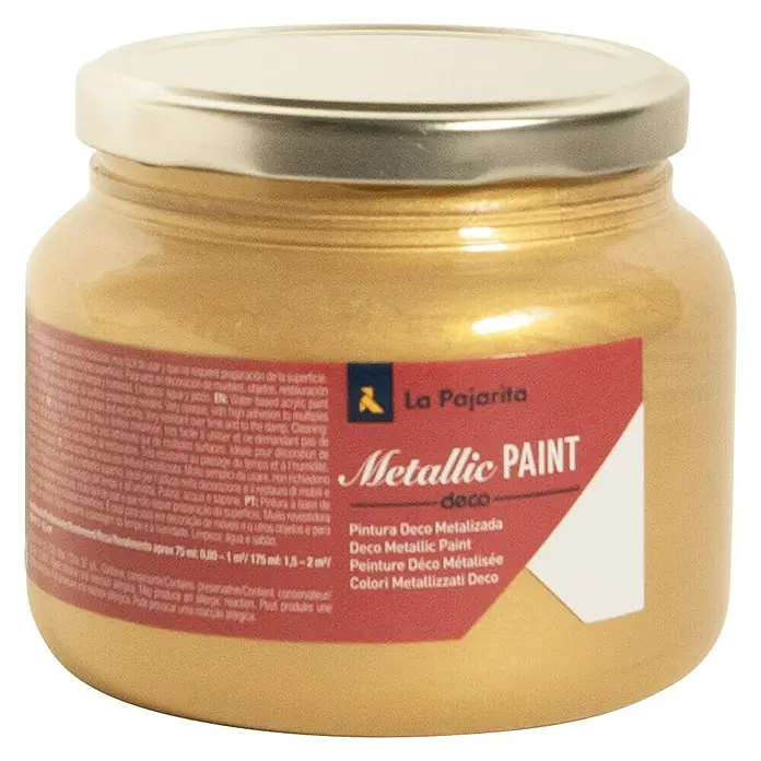 La Pajarita Pintura Metallic Paint - Rich gold, 500 ml, Brillante - Vista frontal