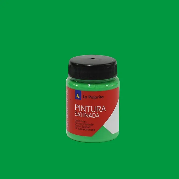 La Pajarita Pintura satinada - Verde césped, 75 ml, Satinado - Primer plano