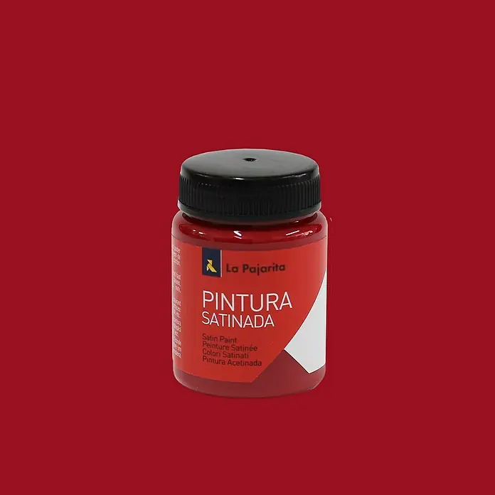 La Pajarita Pintura satinada - Carmín, 75 ml, Satinado - Primer plano