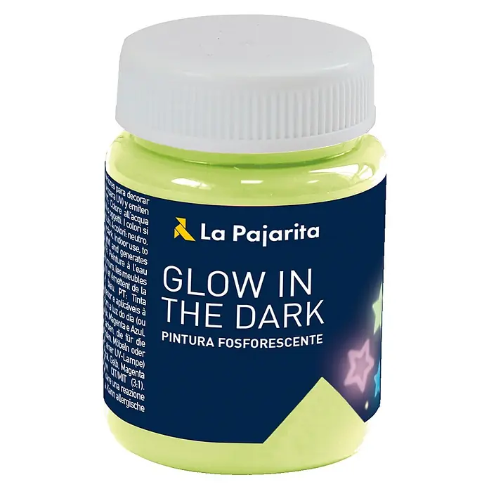 La Pajarita Pintura Fosforescente - Amarillo, 75 ml, Brillante - Vista frontal