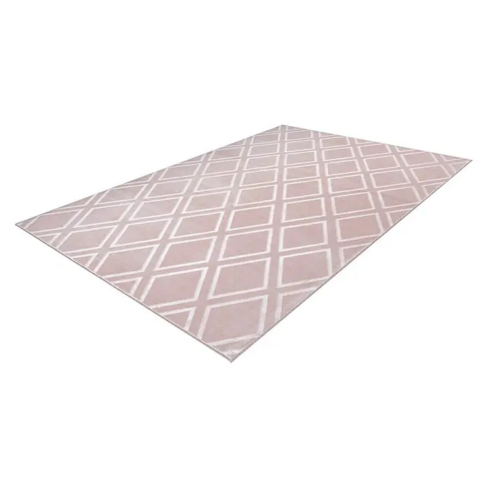 Kayoom Kurzflorteppich Monroe III - Rosa, 170 x 120 cm, 100 % Polyester - Rechte Seitenansicht