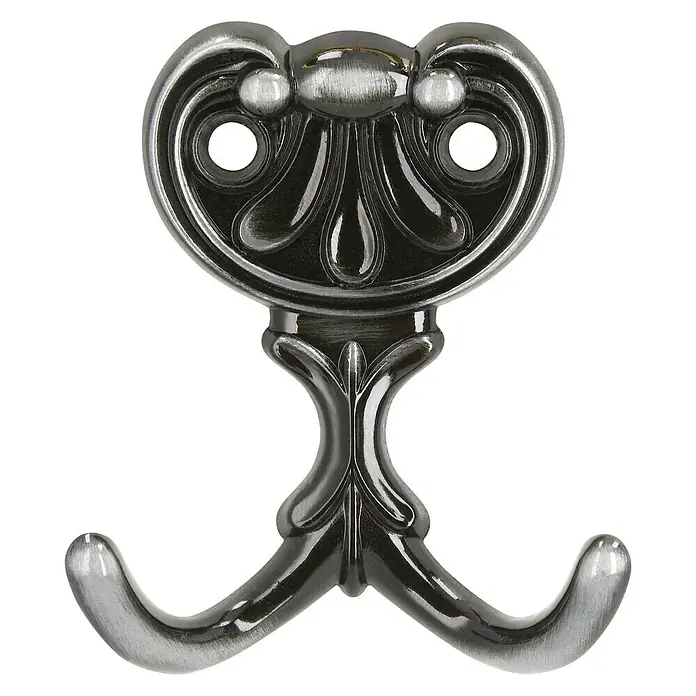 Siro Garderobenhaken - L x B x H: 56 x 66 x 20 mm, Anzahl Haken: 1 Stk., Eisen antik - Vorderansicht