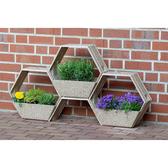 Dobar Pflanzkasten-System - 124 x 21 x 66 cm, Kaffeefaser - Stimmungsaufnahme