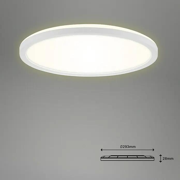 Briloner Led-plafondlamp Slim - 293 x 28 mm, Wit - Informatieweergave