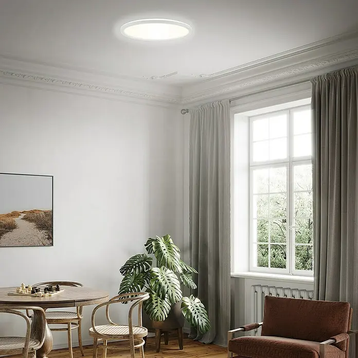 Briloner Led-plafondlamp Slim - 293 x 28 mm, Wit - Sfeeropname