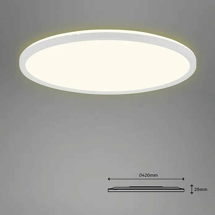 Briloner Led-plafondlamp Slim - 420 x 29 mm, Wit - Informatieweergave